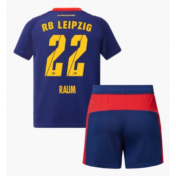 Billige Fotballdrakt RB Leipzig David Raum #22 Replika Bortedraktsett Barn 2025-26 Kortermet (med bukser)